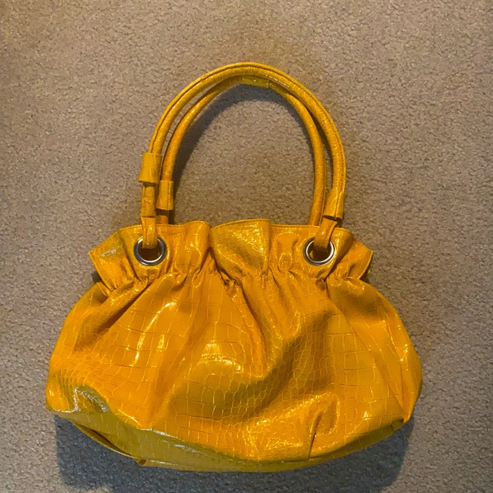 Yellow Structured Hobo Purse